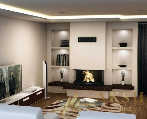 Üç Yönü Açık U Tipi Şömine Zümre 7130