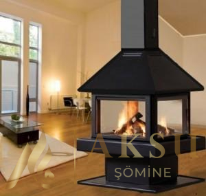 Dört Yönü Açık Şömine Minel 6009